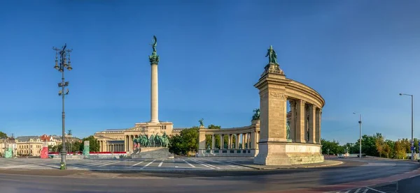 Budapeste Hungria 2021 Monumento Milênio Hungria Praça Dos Heróis Budapeste — Fotografia de Stock