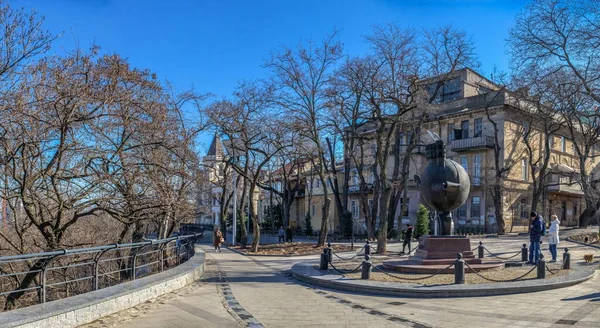 Odessa Ukraina 2022 Ulice Historycznego Centrum Odessy Słoneczny Zimowy Dzień — Zdjęcie stockowe