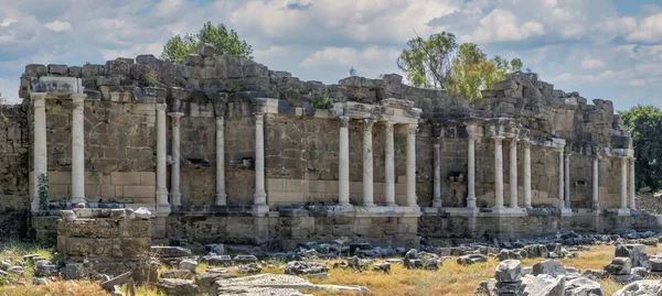 Strana Turecko 2021 Starověké Město Straně Provincii Antalya Turecku Slunečného — Stock fotografie