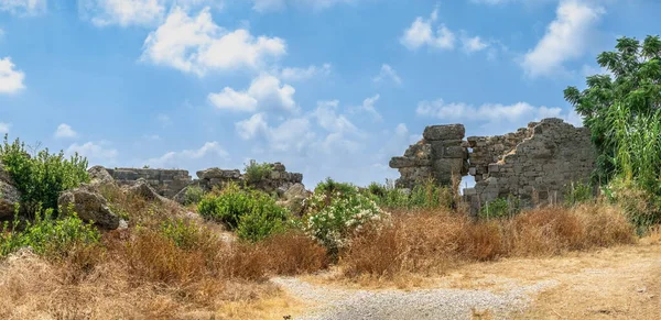 Side Türkei 2021 Ruinen Der Antiken Stadt Side Der Türkischen — Stockfoto