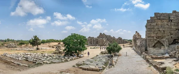 Strana Turecko 2021 Oblast Agora Antického Města Side Provincii Antalya — Stock fotografie