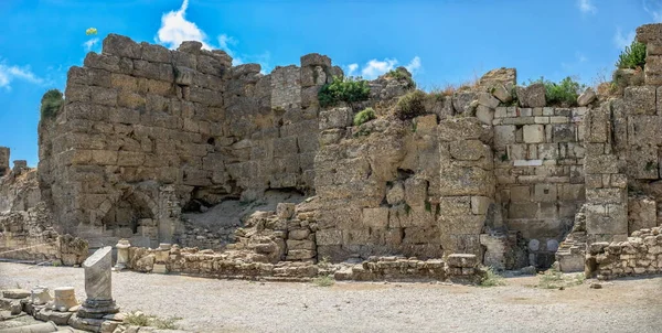 Side Türkei 2021 Ruinen Der Antiken Stadt Side Der Türkischen — Stockfoto
