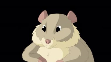 Gri hamster. El yapımı HD görüntüler alfa kanalı ile izole edildi. 