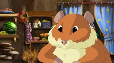 Evinde Kırmızı Hamster var. El yapımı HD animasyon görüntüleri