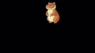 Kırmızı hamster kaçıyor. El yapımı HD görüntüler alfa kanalı ile izole edildi. 