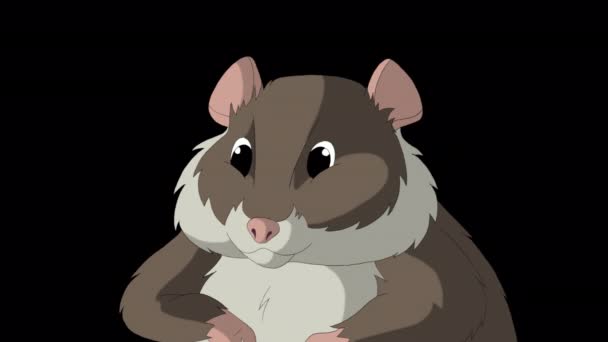 Grande Plano Hamster Castanho Imagens Animadas Feitas Mão Isoladas Com — Vídeo de Stock