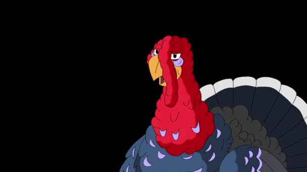 Turkey Suddenly Jumps Out Screams Hides Back Handmade Animated Footage — ストック動画