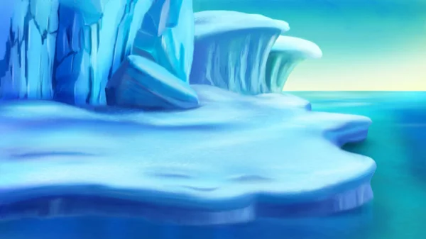 Ice Ridges North Sea Digital Painting Background Illustration — Zdjęcie stockowe