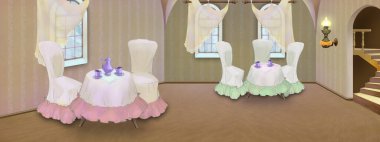 Kafenin içi retro tarzında. Dijital Boyama Arkaplanı, Resimler.