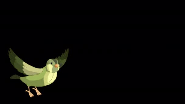 Green Wood Warber Bird Takes Flies Handmade Animated Looped Footage — Stockvideo