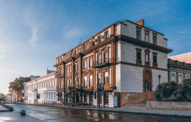 Odessa, Ukraine 12.08.2019. Historic buildings on the theater square in Odessa, Ukraine, in the early morning