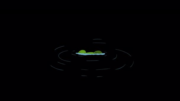 Little Green Frog Jumps Out Water Handmade Animated Looped Footage — Stock videók