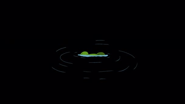 Little Green Frog Jumps Out Water Handmade Animated Looped Footage — Video Stock