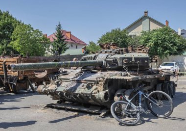 Odessa, Ukraine. 25.08.2022. Exhibition of burnt Russian military equipment during the war in Ukraine