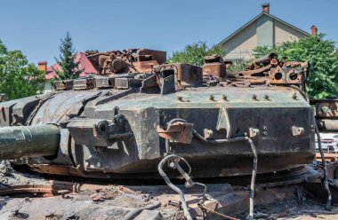 Odessa, Ukraine. 25.08.2022. Exhibition of burnt Russian military equipment during the war in Ukraine
