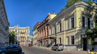 Odessa, Ukraine 04.09.2022. Palace of Count Tolstoy in the historical center of Odessa, Ukraine, on a sunny summer day