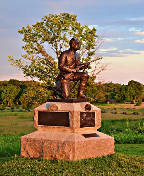 Gettysburg National Military Park Estatua Bronce Monumento Soldado Gettysburg — Foto de Stock