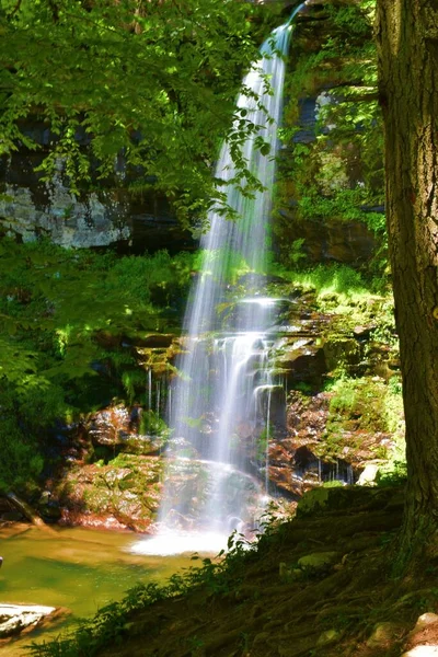 Platte Clove Falls Wasserfall Platte Clove Wilderness Preserve Elka Park — Stockfoto