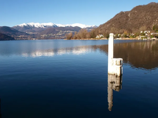 瑞士卢加诺湖. — 图库照片