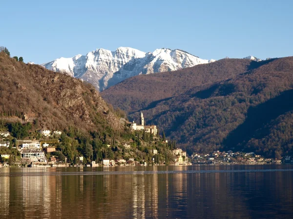 Szwajcaria - jezioro Lugano. Zobacz na morcote. — Zdjęcie stockowe