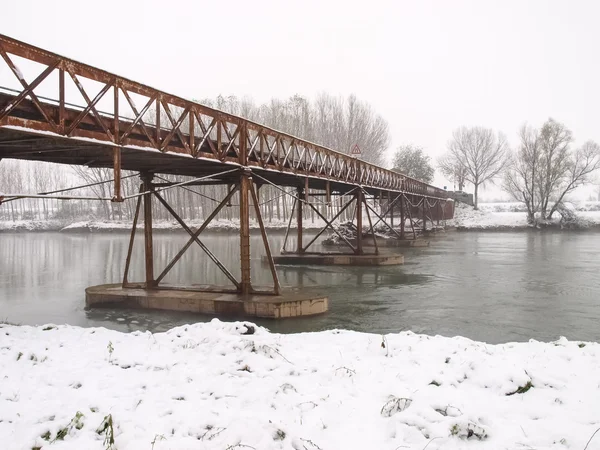 Le paludi del fiume oglio in inverno — Foto Stock