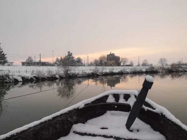 Les marais de la rivière oglio en hiver — Photo