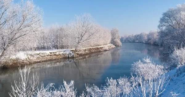 Morning, sunny and cold in the plains — Stock Photo, Image