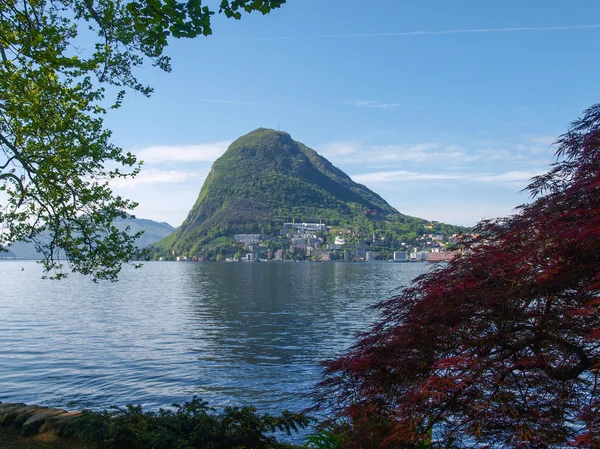 Widok na zatokę lugano — Zdjęcie stockowe