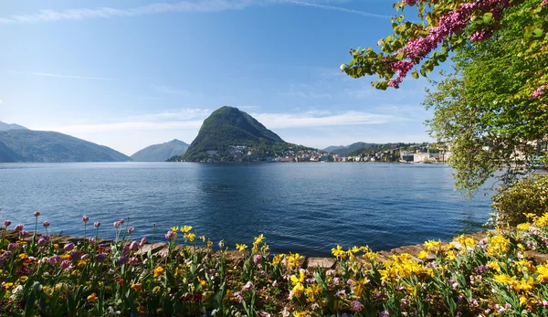 Vista del Golfo de Lugano — Foto de Stock