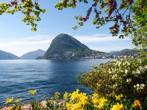 Veduta del Golfo di Lugano — Foto Stock
