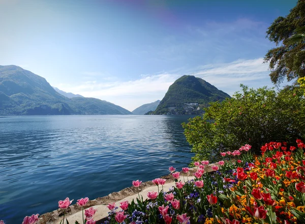 Syn på golfen av lugano — Stockfoto