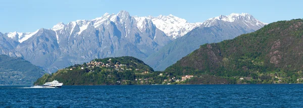 Panorama del Hidroplano y el fondo Piona en el Lago de Como —  Fotos de Stock