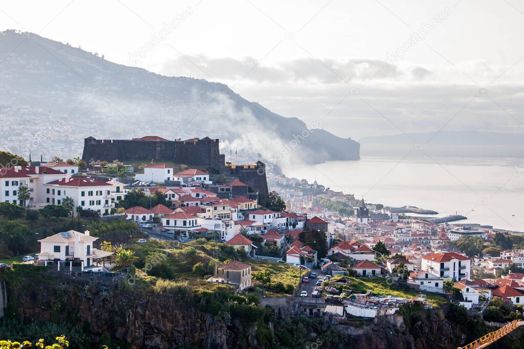 A view on Funchal in the fog