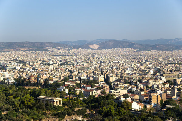 Athens, Greece. View of city from Acropolis