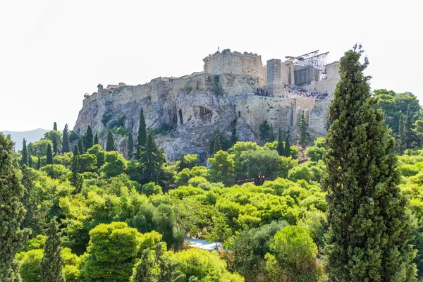 Ateny. akropolis widok od Areopagu — Zdjęcie stockowe