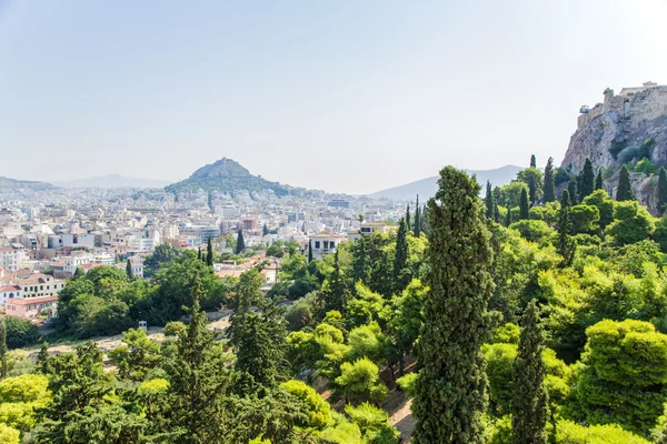 Афины. Посмотреть холм и город Lycabettus — стоковое фото