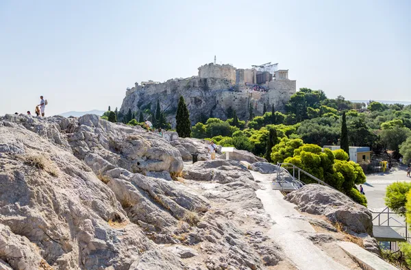 Atina. areopagus Akropolis'e görünümü