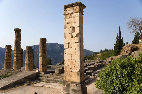 Yunanistan delphi. Apollon Tapınağı — Stok fotoğraf