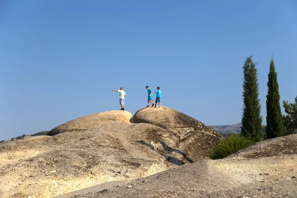 ギリシャ。（ユネスコ世界遺産リストに含まれてメテオラの岩) — ストック写真