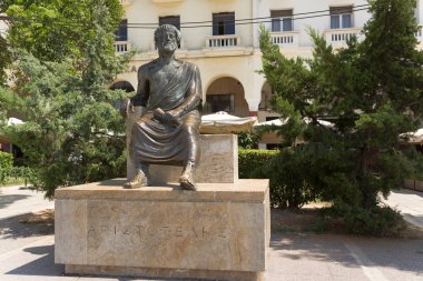 Thessaloniki, Yunanistan. anıt Aristoteles