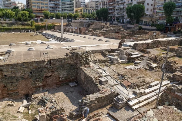 Greece. Archaeological excavations of the Roman Agora in Thessaloniki (I - IV century AD.) — Stock Photo, Image