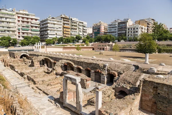 Grecja. wykopaliska archeologiczne rzymskiej agory w Salonikach, (i - iv w. n.e..) — Zdjęcie stockowe