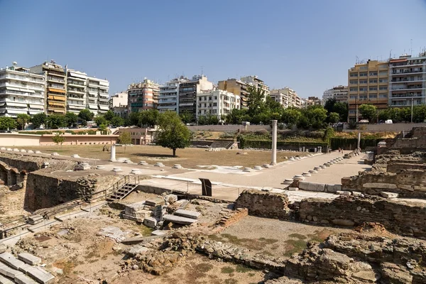 Yunanistan. Selanik'te (ı - IV yüzyılda Roma Agora arkeolojik kazı çalışmaları.) — Stok fotoğraf