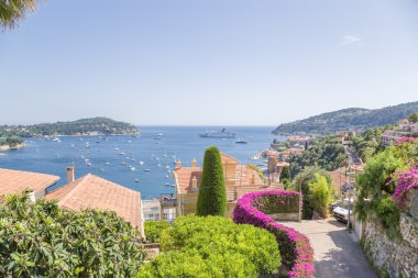 Town of Villefranche-sur-Mer, France. The bay of Villefranche clipart