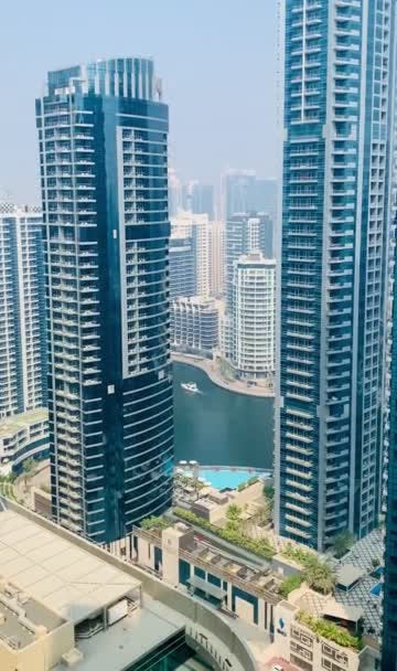 Dubai Zjednoczone Emiraty Arabskie 2020 Nowoczesny Widok Dubai Marina Poruszającym — Wideo stockowe