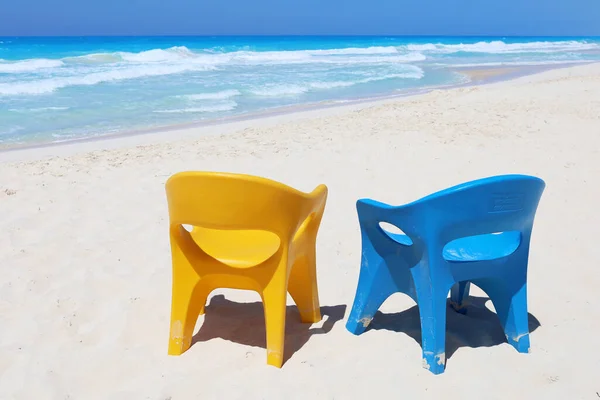 Twee Strandstoelen Aan Het Paradijs Noordkust Buurt Van Alexandrië Egypte — Stockfoto