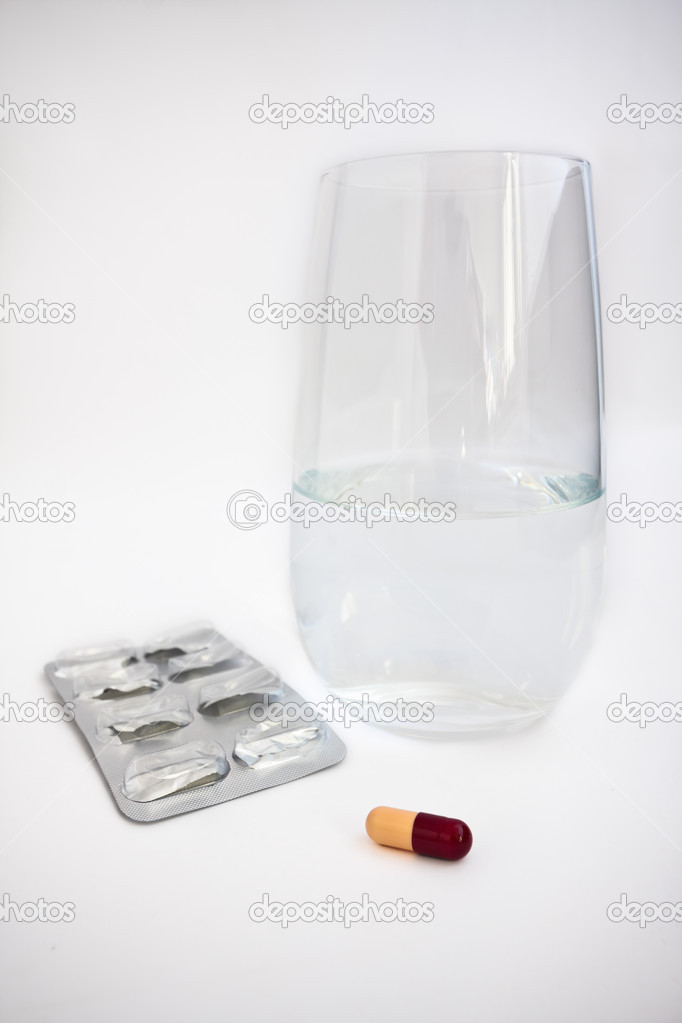 Last antibiotic pill and the glass of water