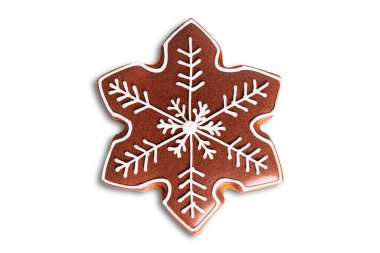 Beyaz arka planda izole edilmiş zencefilli kurabiyeler. Noel kurabiyeleri izole edilmiş.