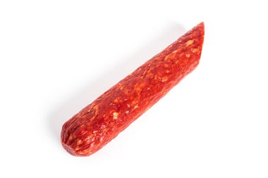 Beyaz arka planda izole edilmiş sosis. Çin sosisi..