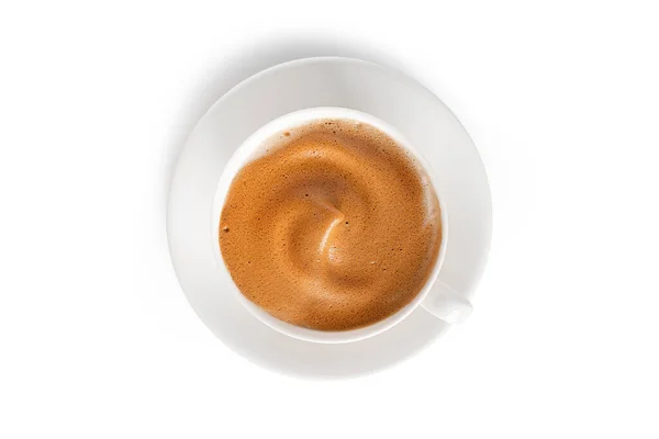 Cappuccino aislado sobre fondo blanco. Café Dalgona. Espuma café. Café con leche. — Foto de Stock